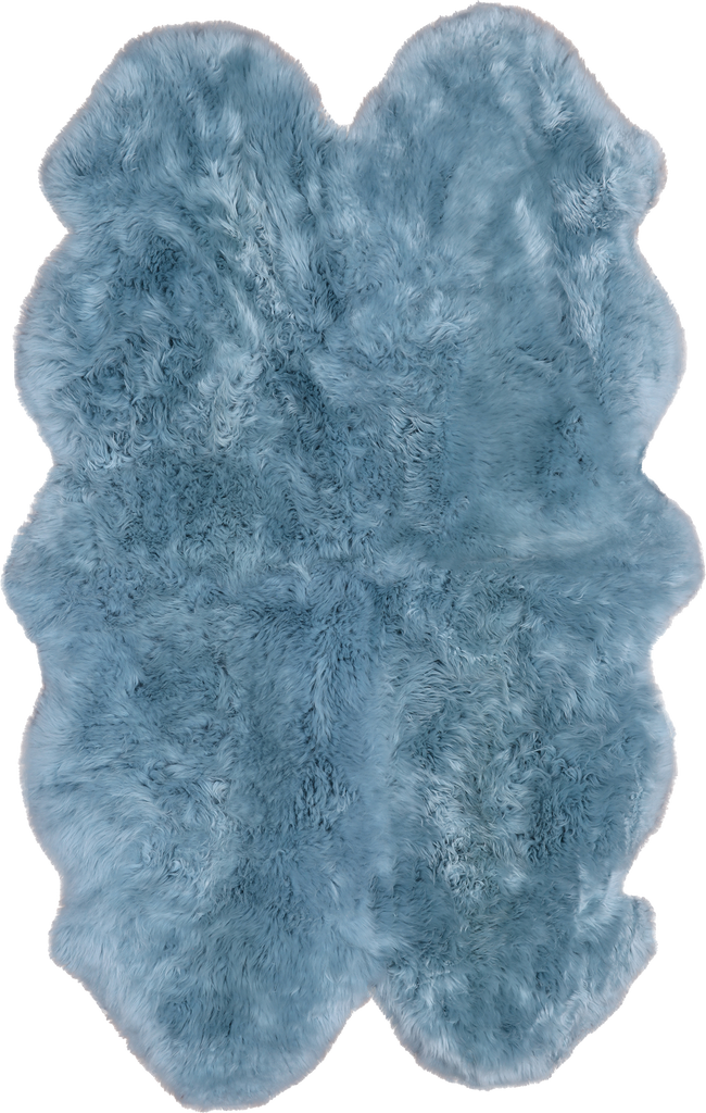 100% Natural New Zealand Sheepskin Blue 4' 0" x 6' 0"
