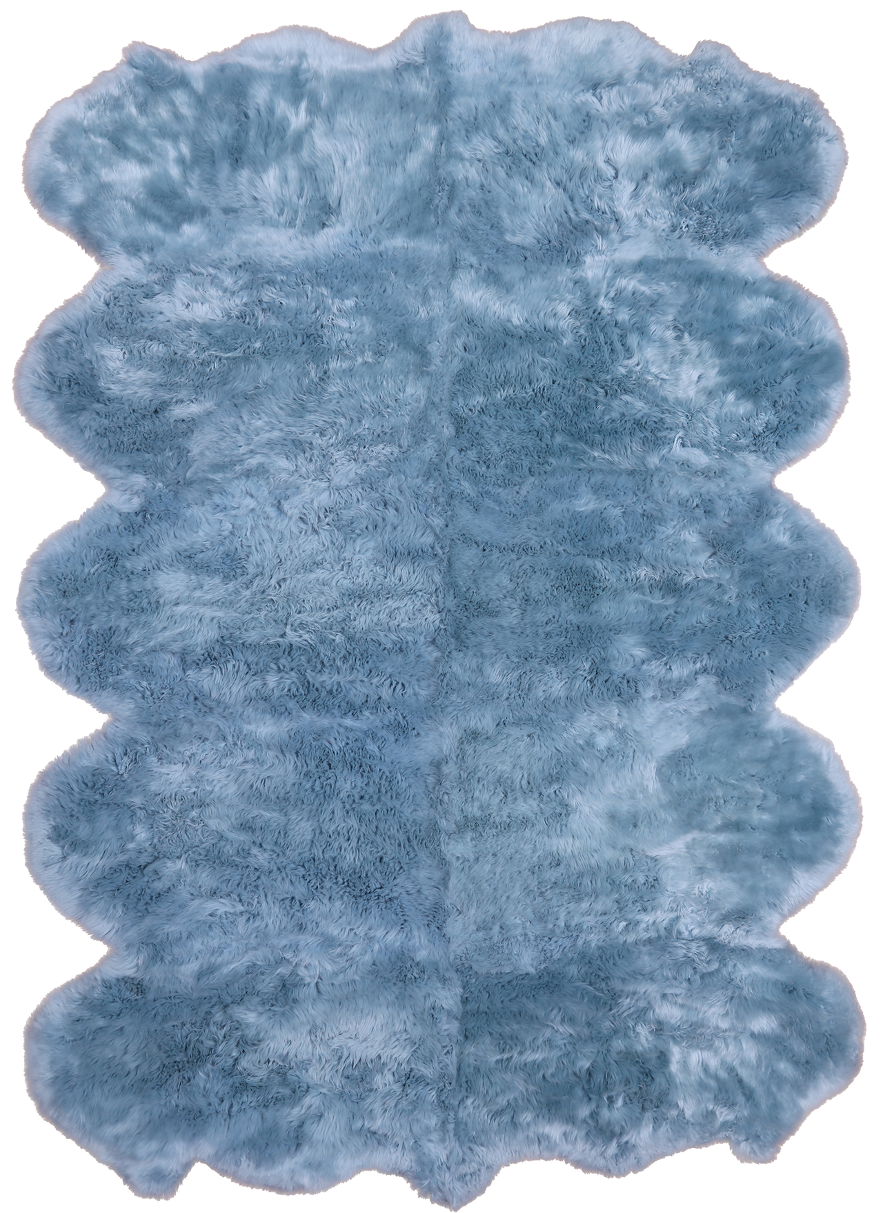 100% Natural New Zealand Sheepskin Blue 6' 0" x 9' 0"