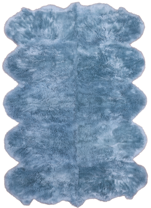 100% Natural New Zealand Sheepskin Blue 6' 0