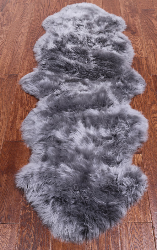 100% Natural New Zealand Sheepskin Grey 2' 0