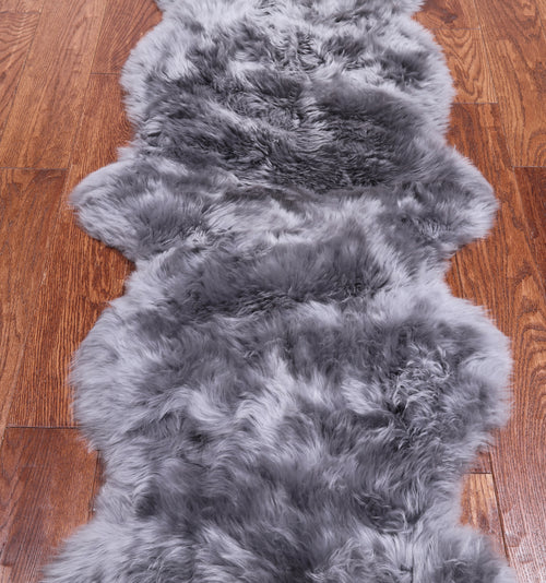 100% Natural New Zealand Sheepskin Grey 2' 0