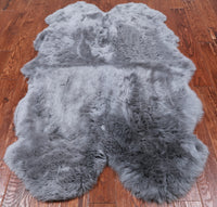Thumbnail for 100% Natural New Zealand Sheepskin Grey 4' 0