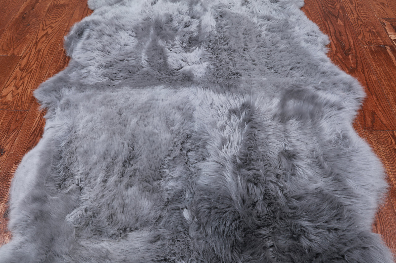 100% Natural New Zealand Sheepskin Grey 4' 0" x 6' 0"
