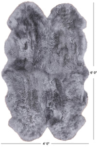 Thumbnail for 100% Natural New Zealand Sheepskin Grey 4' 0
