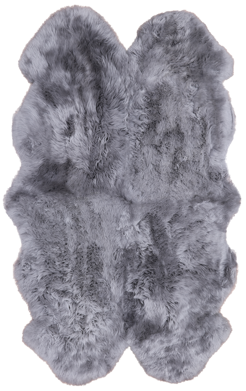 100% Natural New Zealand Sheepskin Grey 4' 0