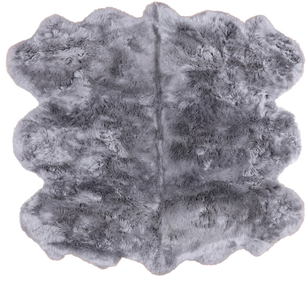 100% Natural New Zealand Sheepskin Grey 5' 0" x 6' 0"