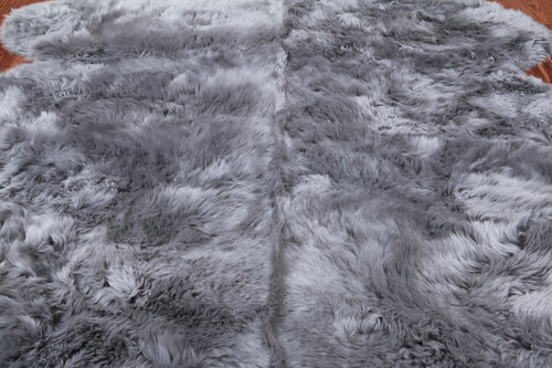100% Natural New Zealand Sheepskin Grey 5' 0