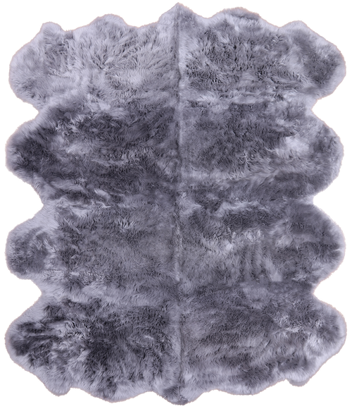 100% Natural New Zealand Sheepskin Grey 6' 0