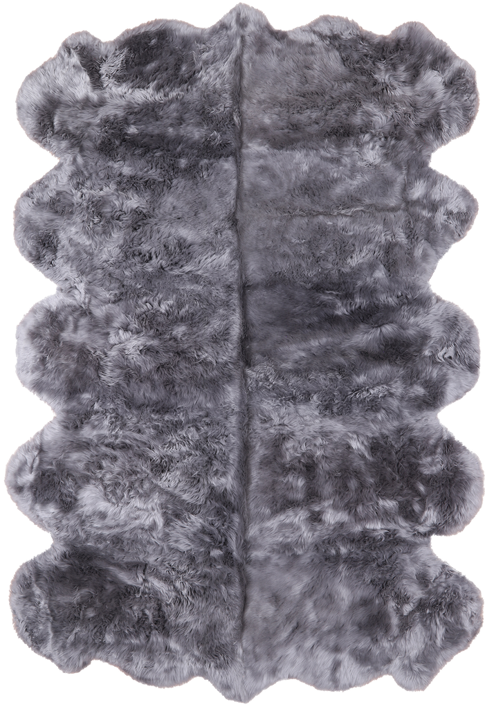 100% Natural New Zealand Sheepskin Grey 6' 0" x 9' 0"