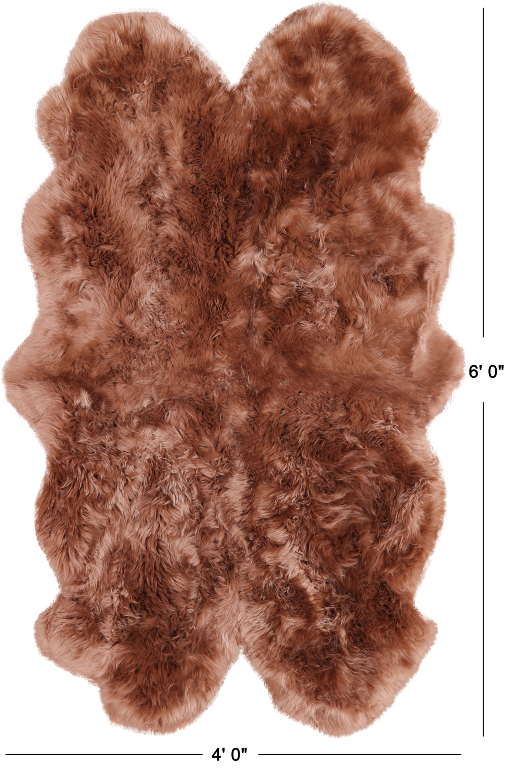 100% Natural New Zealand Sheepskin Toffee 4' 0" x 6' 0"