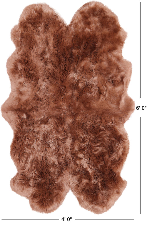 100% Natural New Zealand Sheepskin Toffee 4' 0