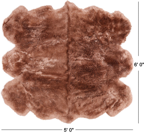 100% Natural New Zealand Sheepskin Toffee 5' 0
