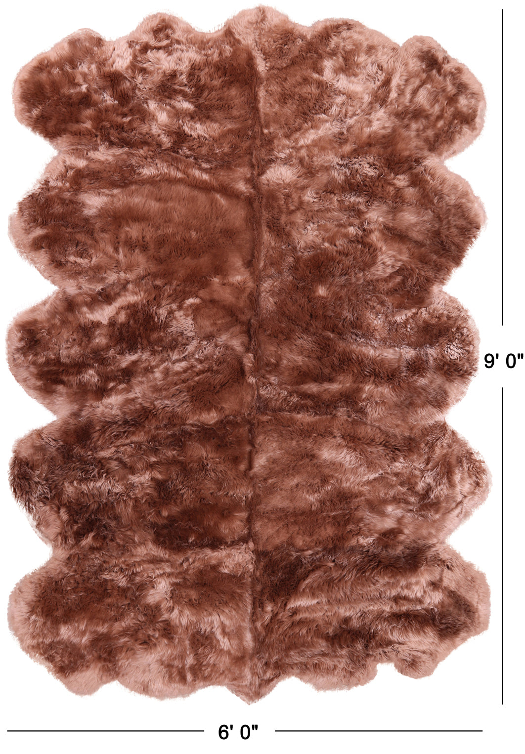 100% Natural New Zealand Sheepskin Toffee 6' 0" x 9' 0"