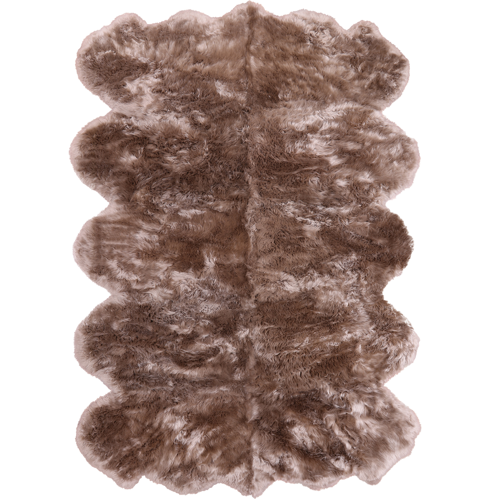 100% Natural New Zealand Sheepskin Taupe 6' 0" x 9' 0"