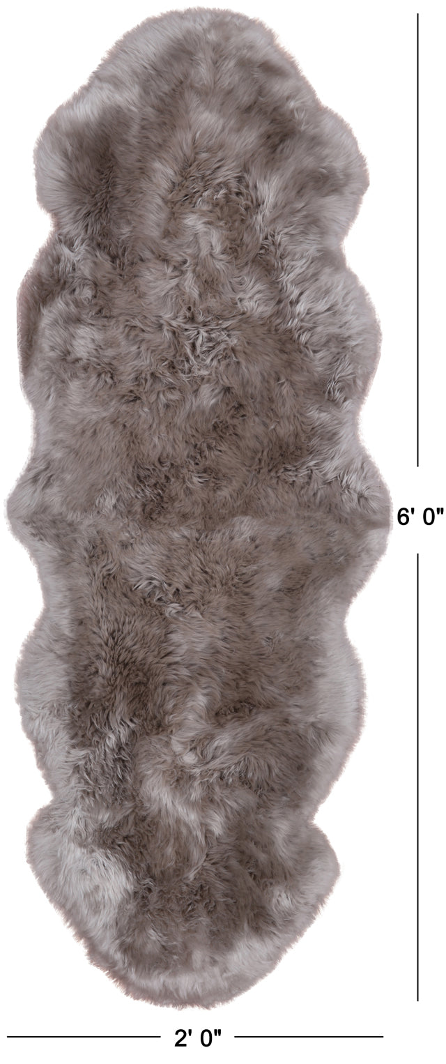 100% Natural New Zealand Sheepskin Dark Beige 2' 0" x 6' 0"