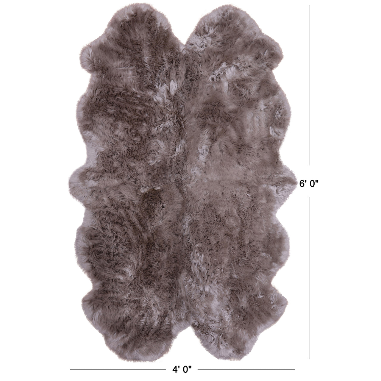 100% Natural New Zealand Sheepskin Dark Beige 4' 0" x 6' 0"