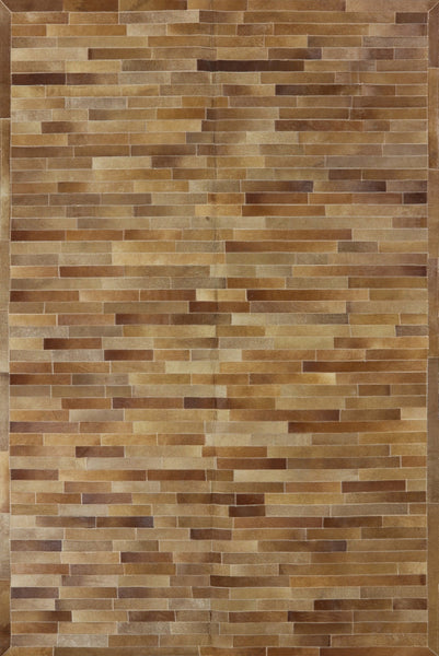 Brown Patchwork Cowhide Rug - 6' 1" x 9' 1"