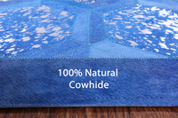 Thumbnail for Blue Patchwork Cowhide Rug - 8' 0