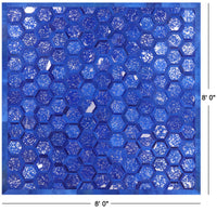 Thumbnail for Blue Square Patchwork Natural Cowhide Rug - 8' 0