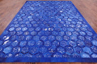 Thumbnail for Blue Patchwork Cowhide Rug - 9' 0