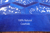 Thumbnail for Blue Patchwork Cowhide Rug - 9' 0