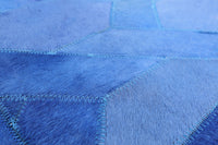 Thumbnail for Blue Patchwork Natural Cowhide Runner Rug - 4' 0