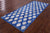 Blue & White Patchwork Cowhide Runner Rug - 4' 0" x 10' 0"