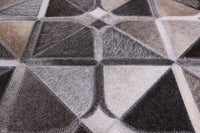 Thumbnail for Grey Patchwork Cowhide Runner Rug - 4' 0