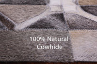 Thumbnail for Grey Patchwork Cowhide Runner Rug - 4' 0