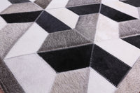 Thumbnail for Black & White Patchwork Cowhide Rug - 5' 0