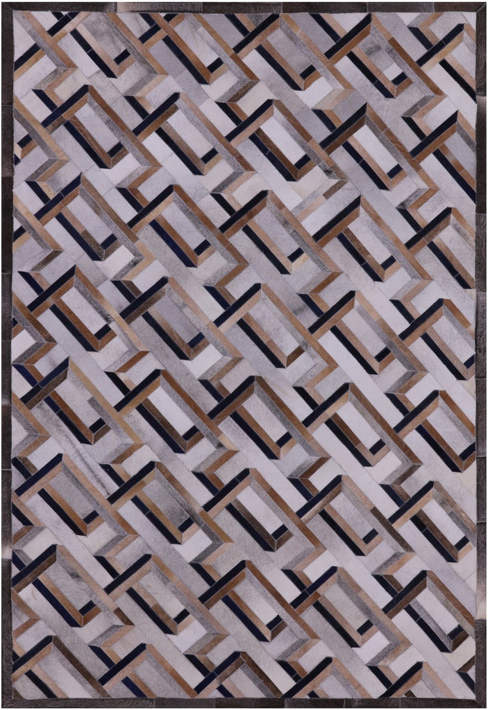 Ivory Patchwork Natural Cowhide Rug - 6' 0" x 9' 0"