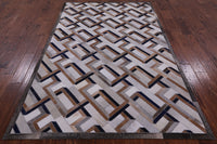 Thumbnail for Ivory Patchwork Cowhide Rug - 5' 0