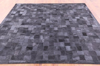 Thumbnail for Black Square Patchwork Cowhide Rug - 8' 0