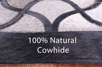 Thumbnail for Black & Grey Square Patchwork Cowhide Rug - 8' 0