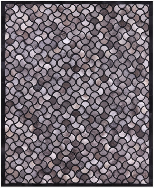 Black & Grey Patchwork Cowhide Rug - 8' 0" x 10' 0"