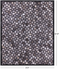 Thumbnail for Black & Grey Patchwork Natural Cowhide Rug - 8' 0