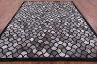 Thumbnail for Black & Grey Patchwork Cowhide Rug - 8' 0