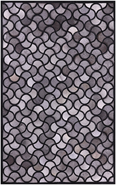 Black & Grey Patchwork Cowhide Rug - 5' 0" x 8' 0"