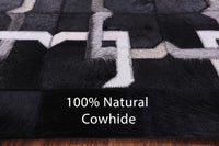 Thumbnail for Black Square Patchwork Cowhide Rug - 8' 0