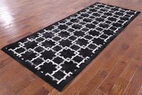 Thumbnail for Black Patchwork Cowhide Runner Rug - 4' 0