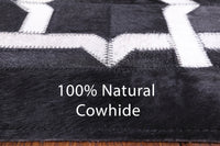 Thumbnail for Black Patchwork Cowhide Runner Rug - 4' 0