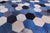 Blue & White Patchwork Cowhide Rug - 8' 0" x 10' 0"