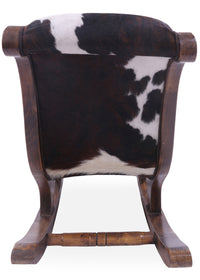 Thumbnail for Hair-On Cowhide Wooden Handcrafted Rocking Chair