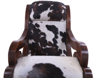 Thumbnail for Hair-On Cowhide Wooden Handcrafted Rocking Chair