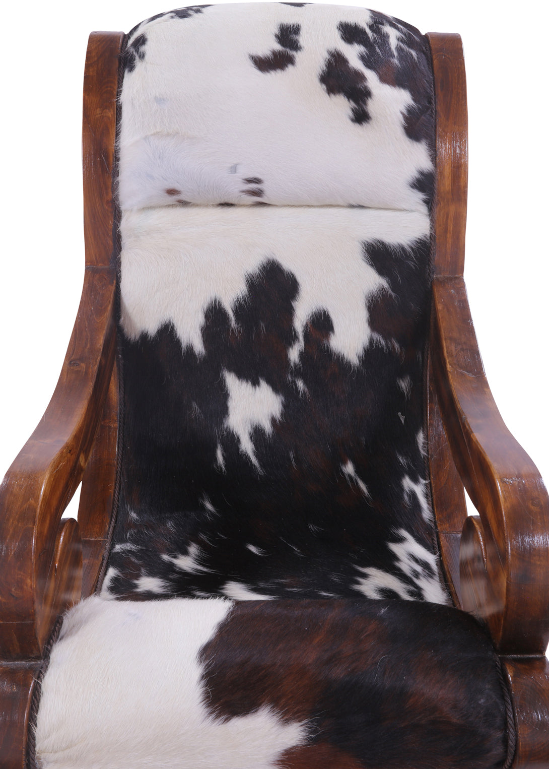 Hair-On Cowhide Wooden Handcrafted Rocking Chair