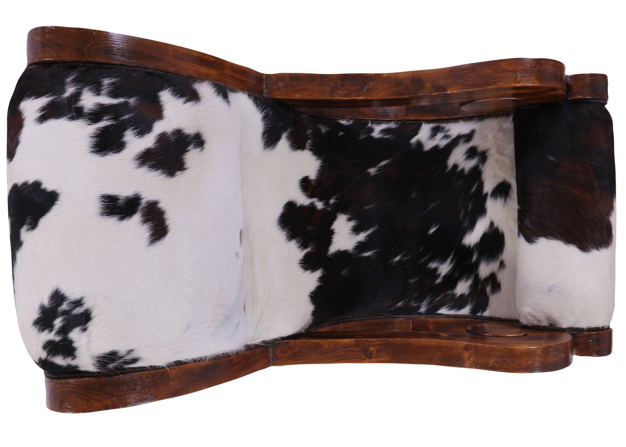 Hair-On Cowhide Wooden Handcrafted Rocking Chair