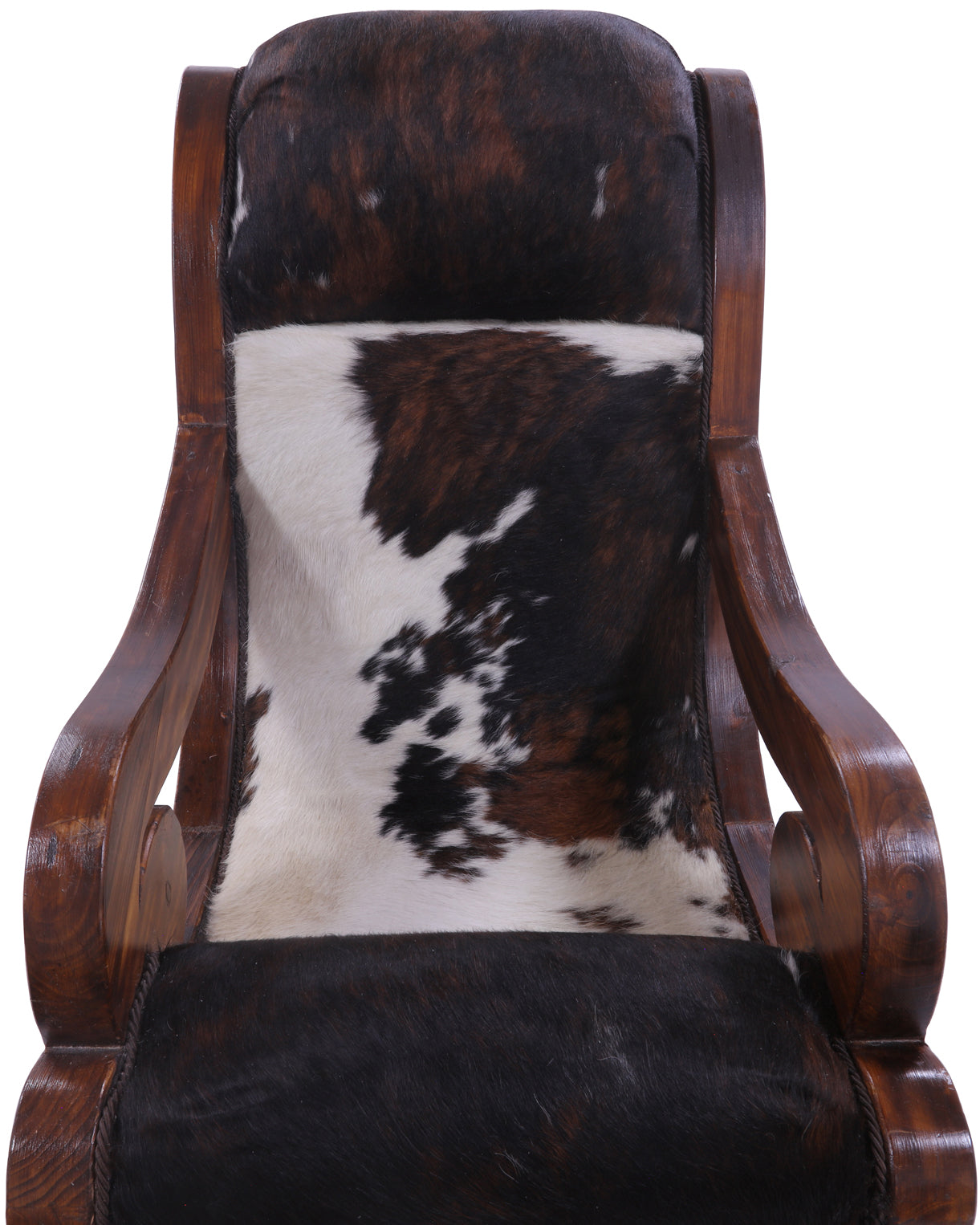 Hair-On Cowhide Wooden Handcrafted Rocking Chair