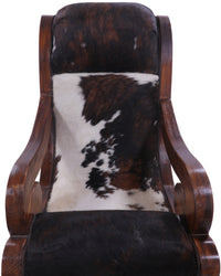 Thumbnail for Hair-On Cowhide Wooden Handcrafted Rocking Chair