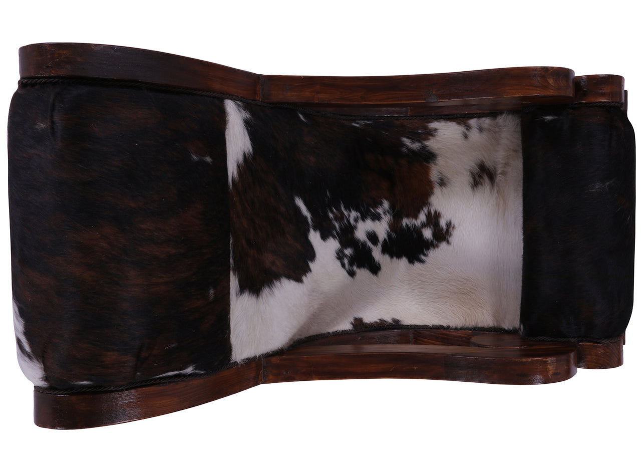 Hair-On Cowhide Wooden Handcrafted Rocking Chair