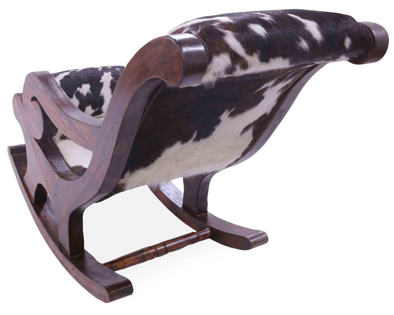 Hair-On Cowhide Wooden Handcrafted Rocking Chair